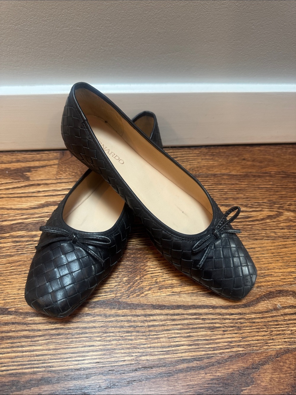 Bernardo Woven Leather Ballet Flats, 8.5
